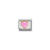 Nomination Composable Classic FACETTIERTE ZIRKONIA HERZ Edelstahl, 750er Gold (003_ROSA)